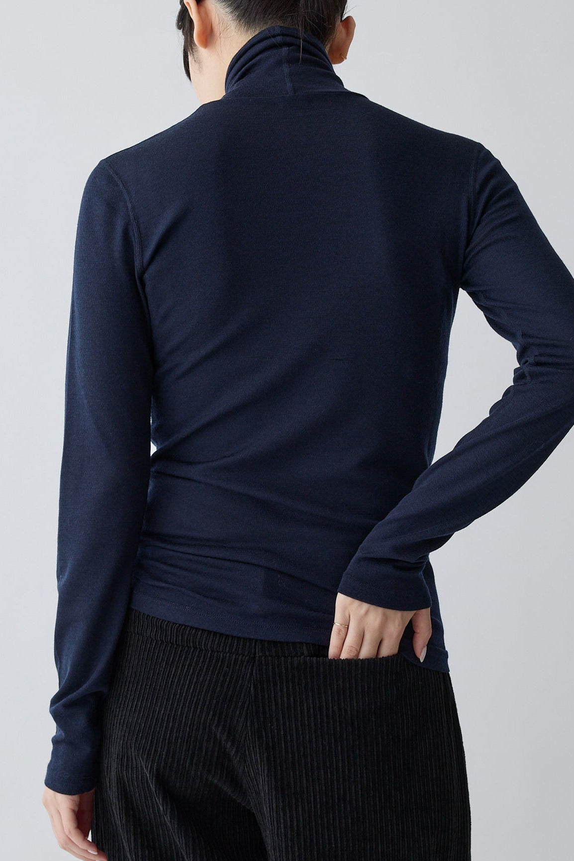 Bootis wool turtleneck tops_Navy