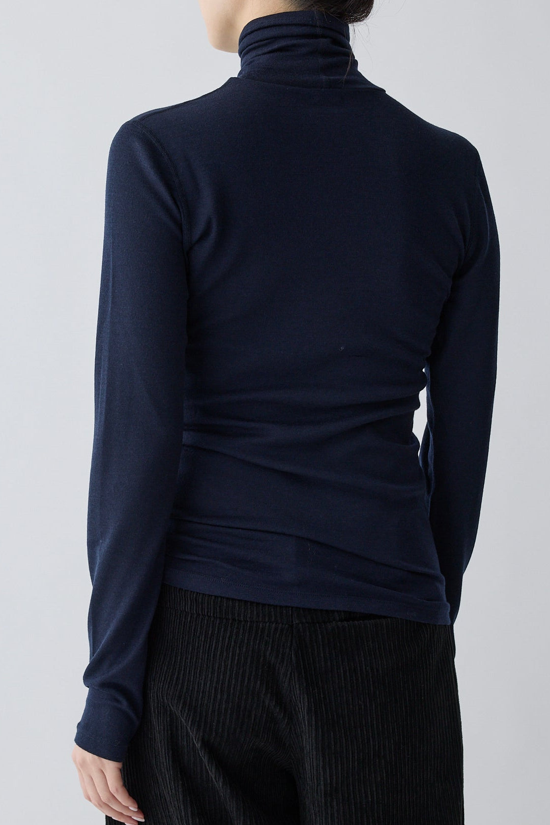 Bootis wool turtleneck tops_Navy