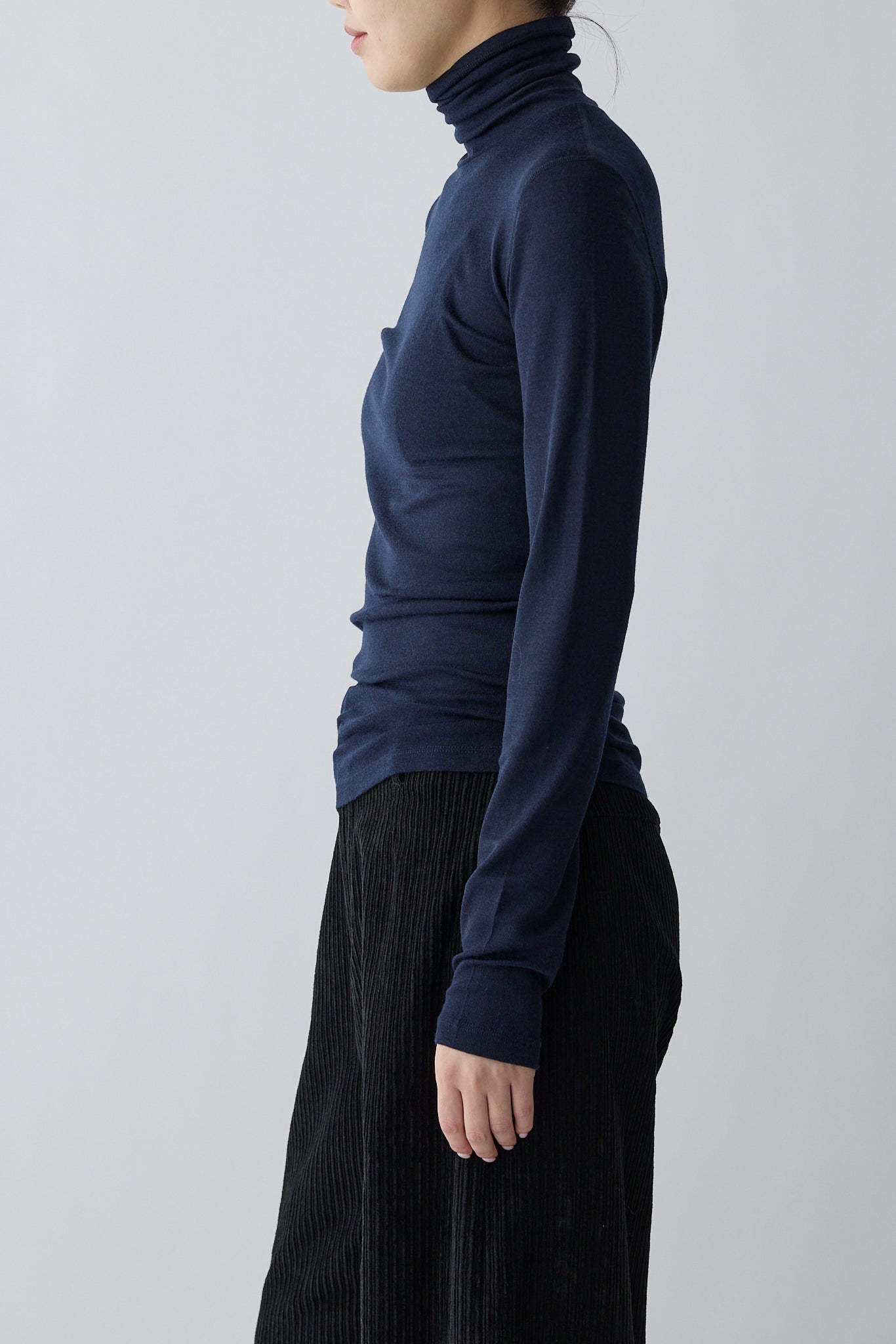 Bootis wool turtleneck tops_Navy