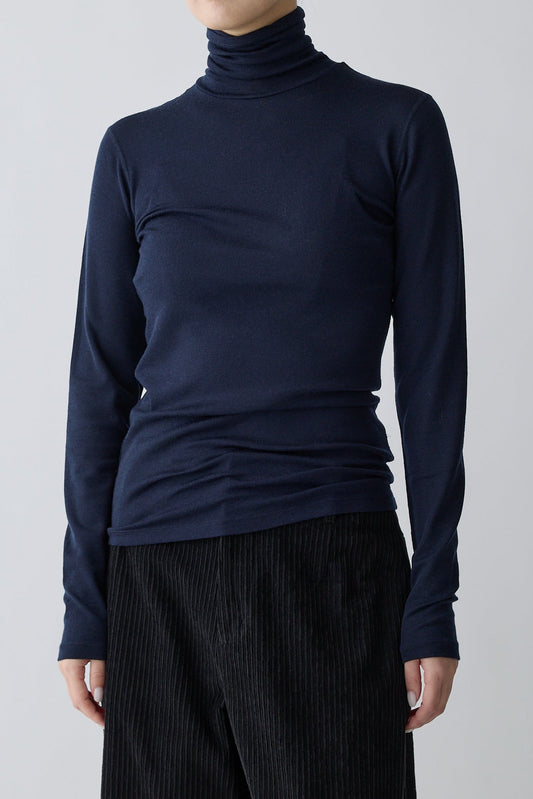 Bootis wool turtleneck tops_Navy