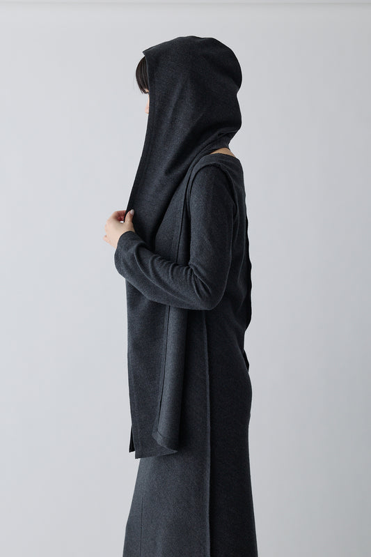 Lupi wool hooded scarf_gray
