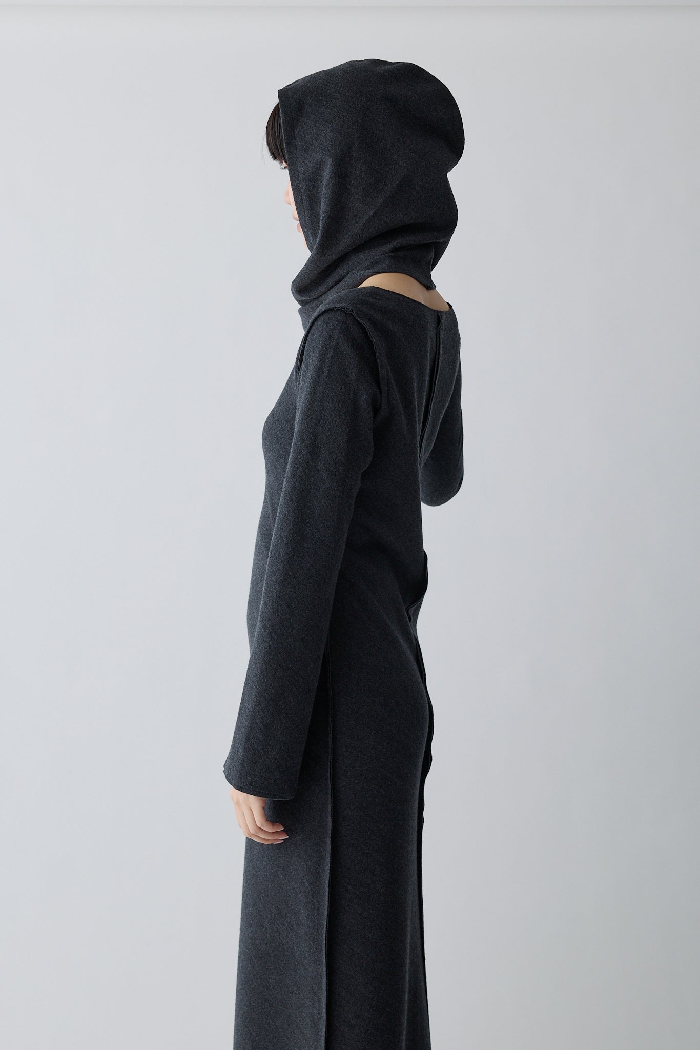 Lupi wool hooded scarf_gray