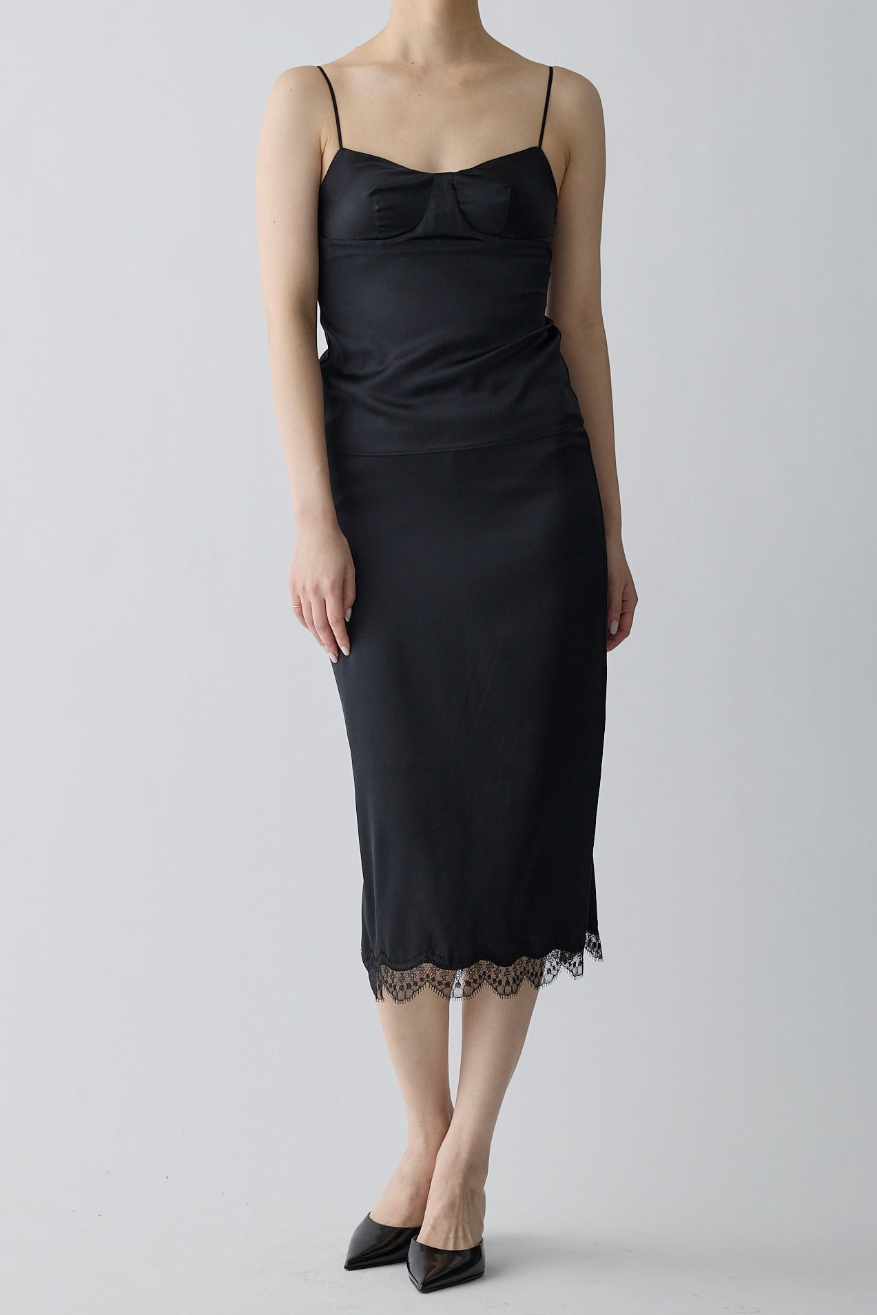 Kaus silk camisole_black