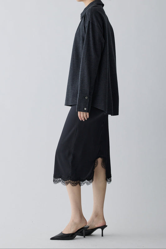 Kaus silk slip skirt_black