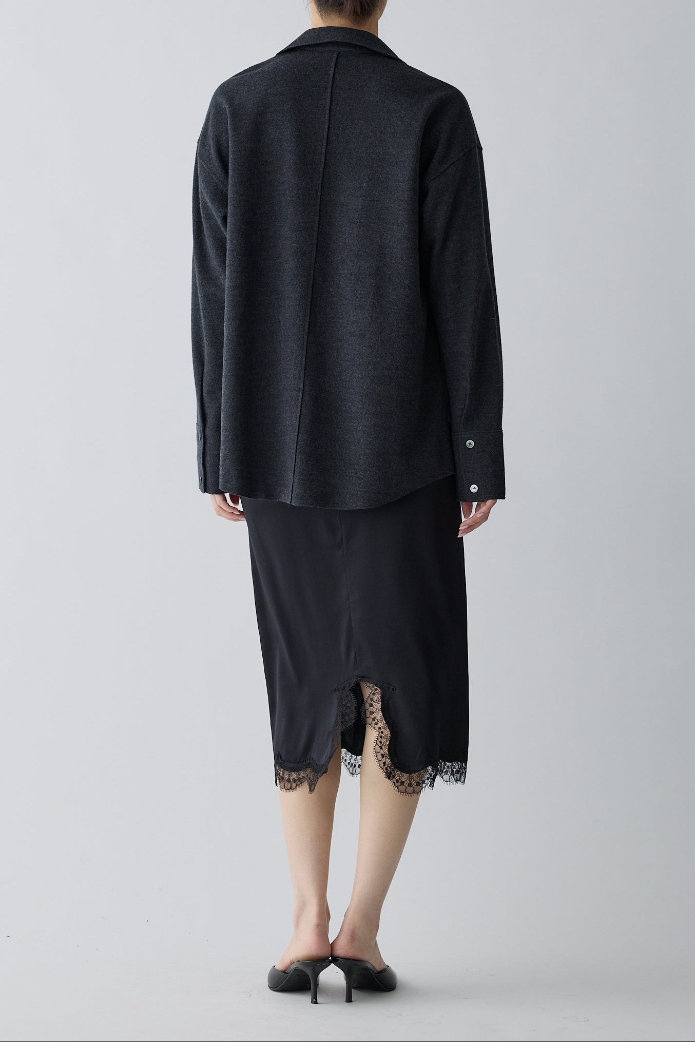 Lupi wool stand collar shirt_gray