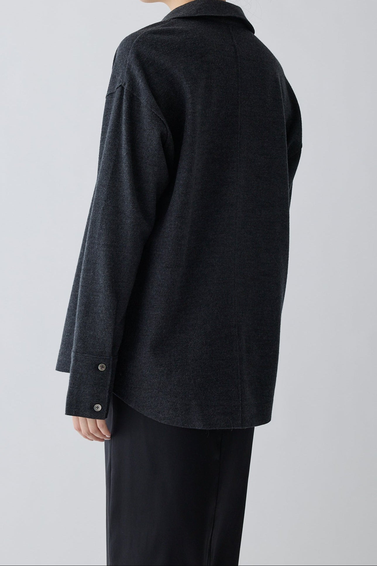 Lupi wool stand collar shirt_gray