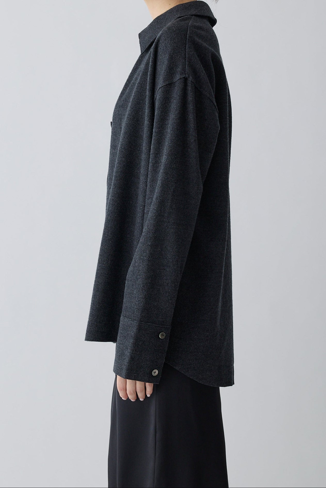 Lupi wool stand collar shirt_gray
