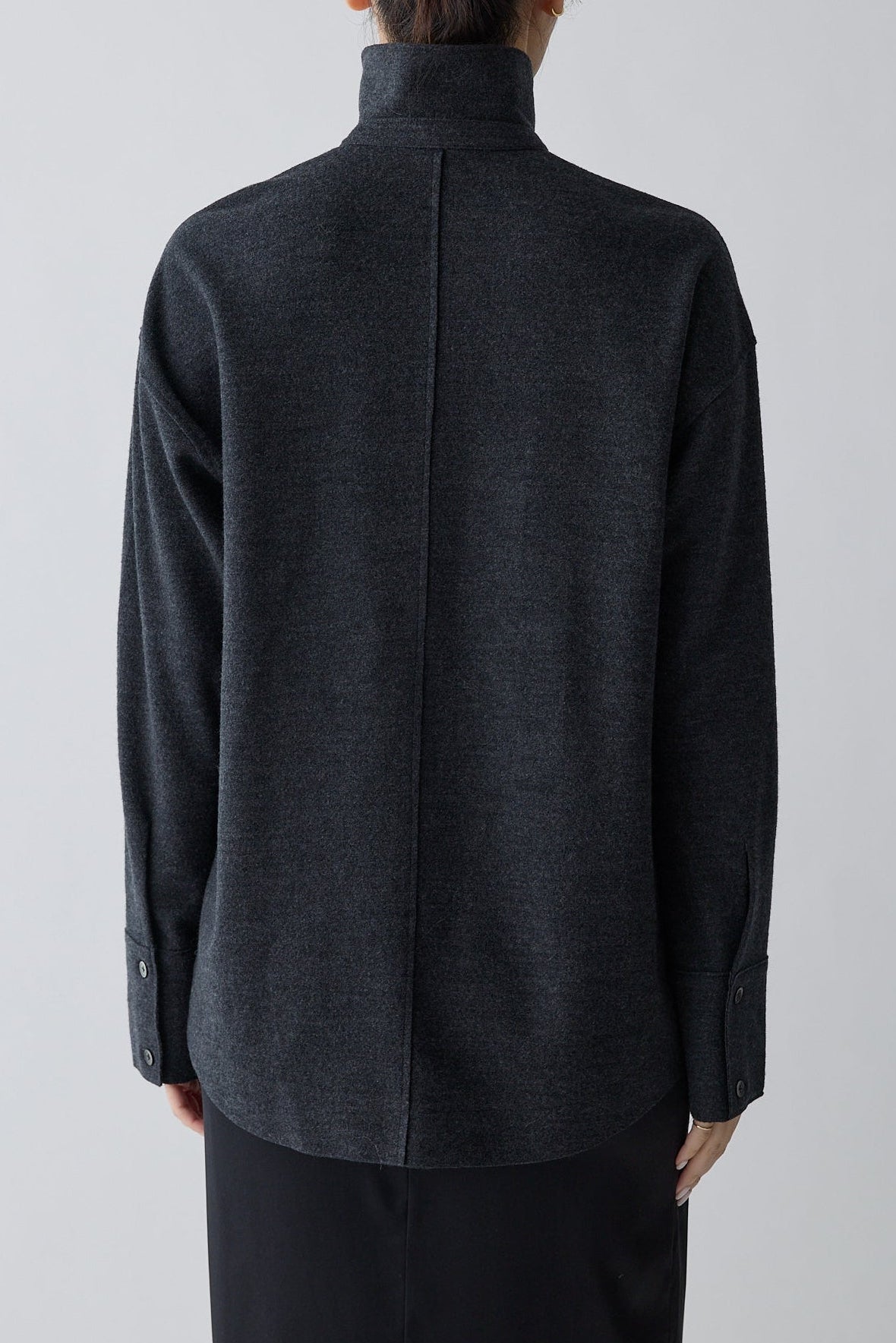 Lupi wool stand collar shirt_gray