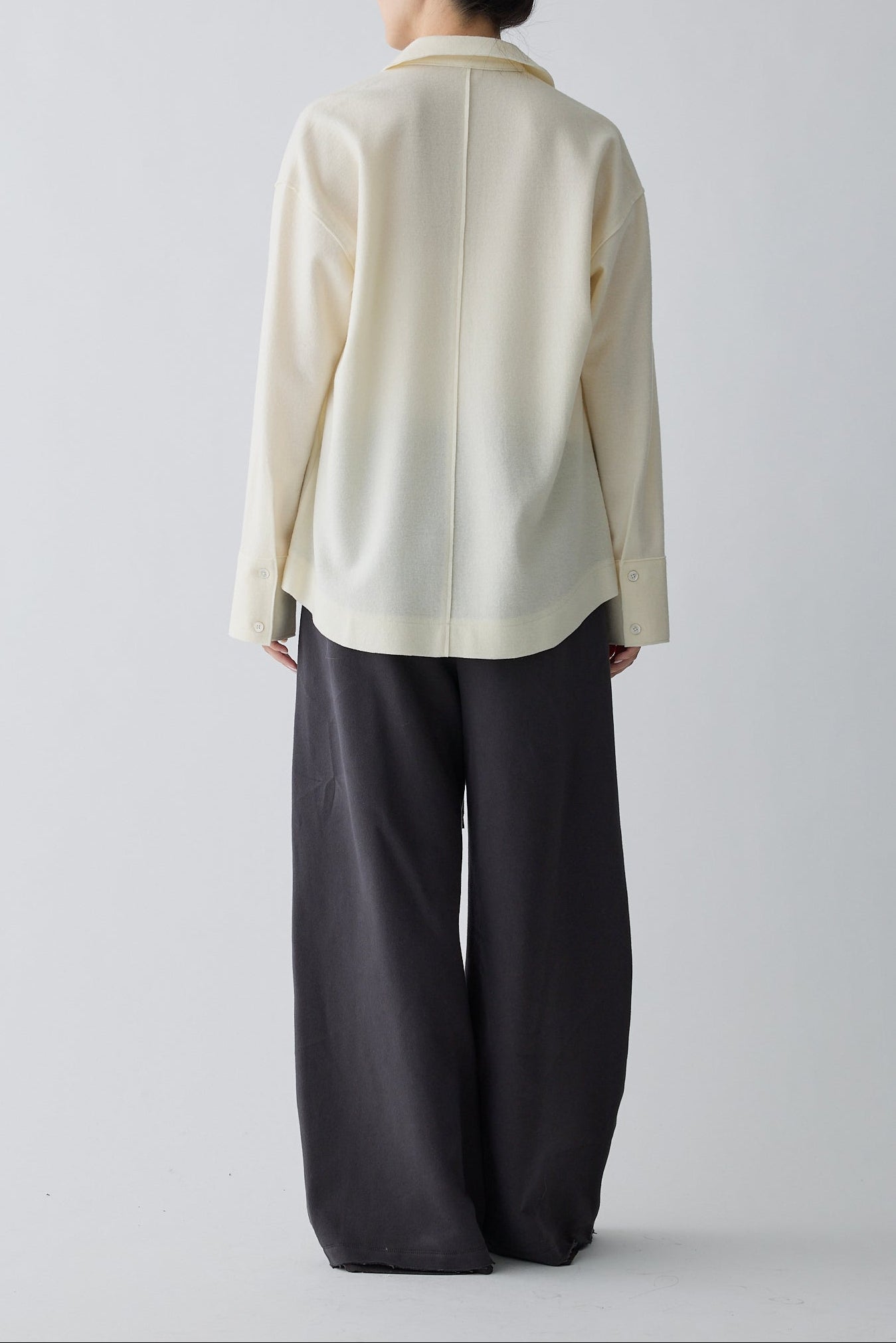 Lupi wool stand collar shirt_white