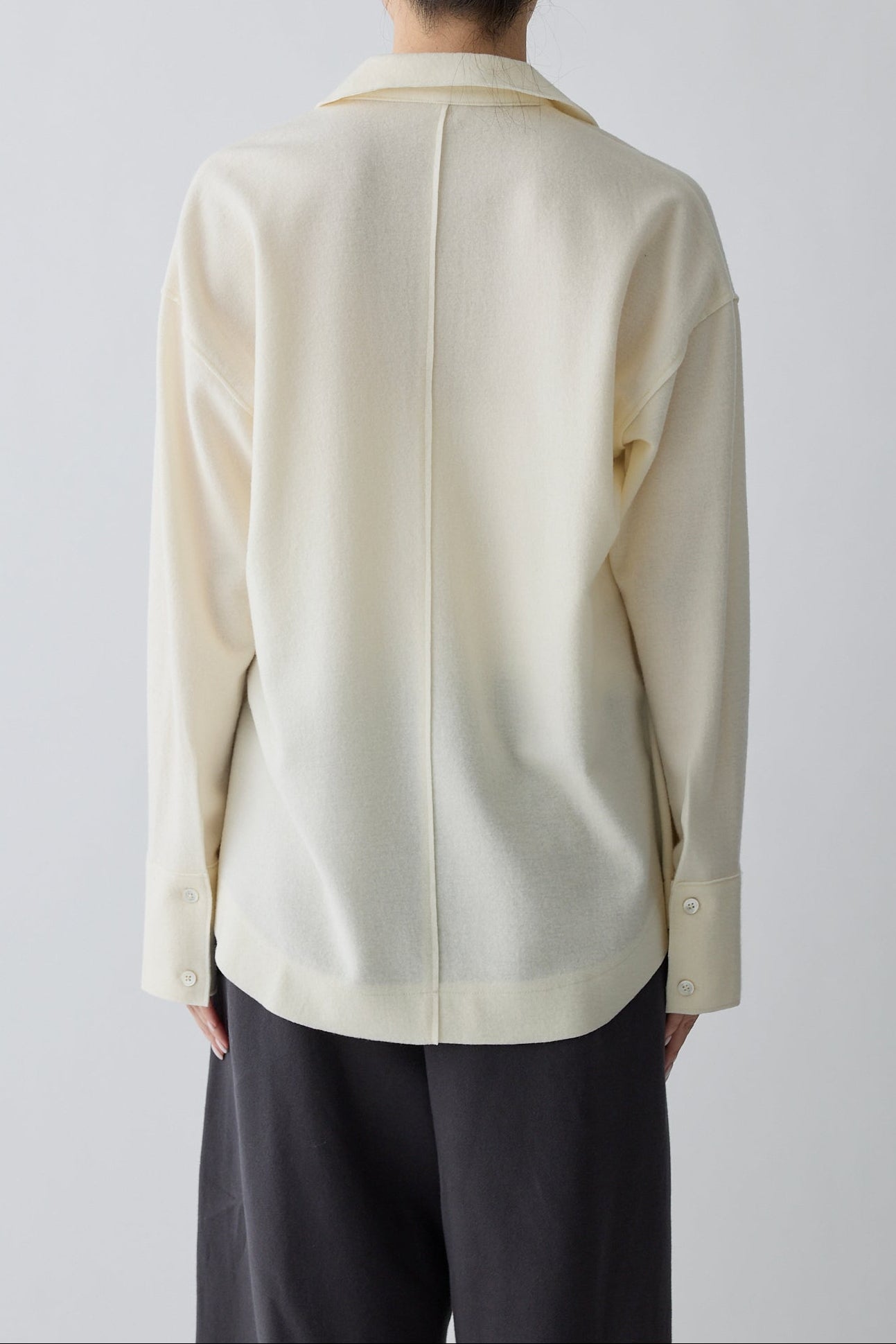 Lupi wool stand collar shirt_white