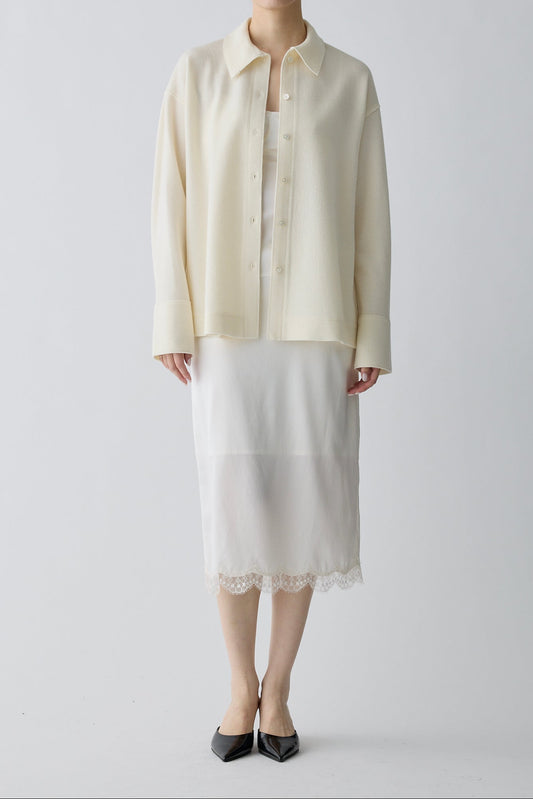 Kaus silk slip skirt_White