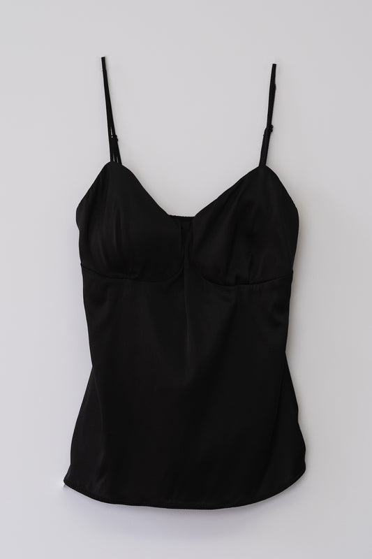 Kaus silk camisole_black