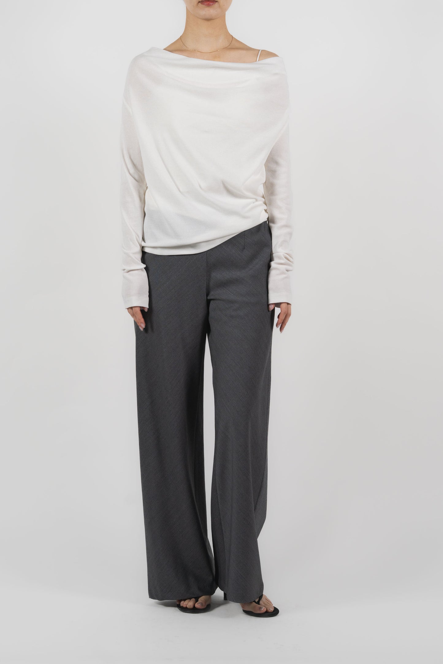 Scheat 2way drape tops_white