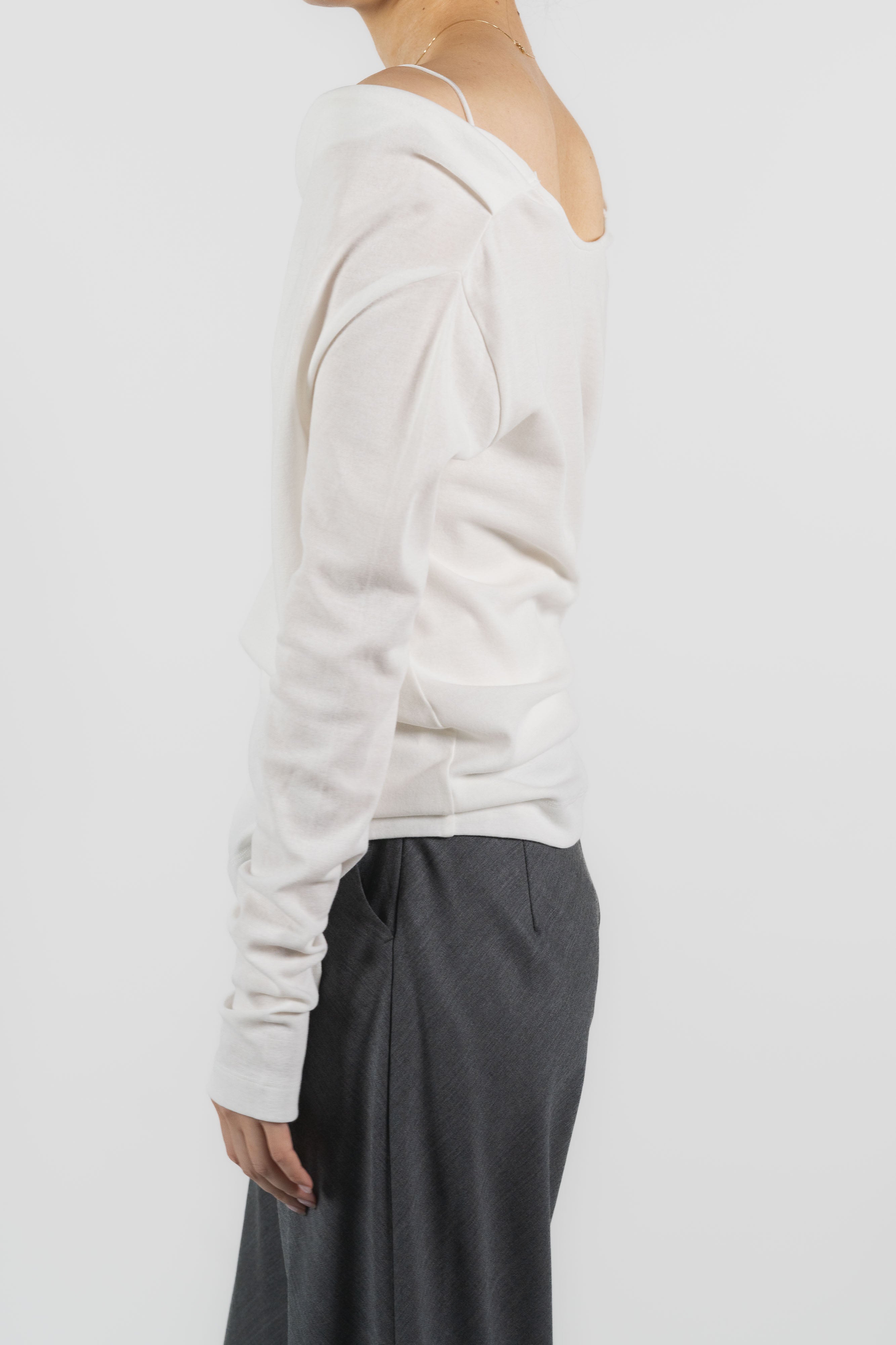 Scheat 2way drape tops_white – PHERE