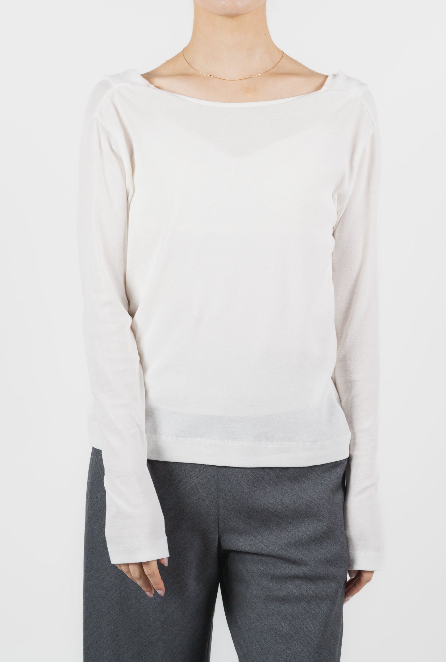 Scheat 2way drape tops_white