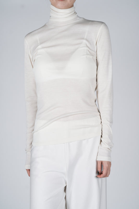 Bootis wool turtleneck tops_white