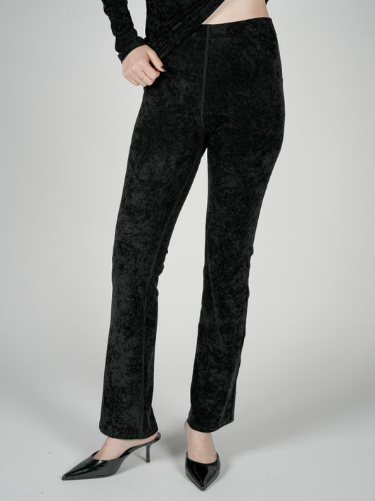 Mirak Velours Semiflare Pants_Black