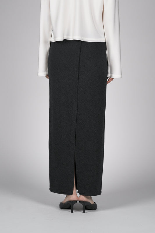 Lupi wool narrow skirt_Gray