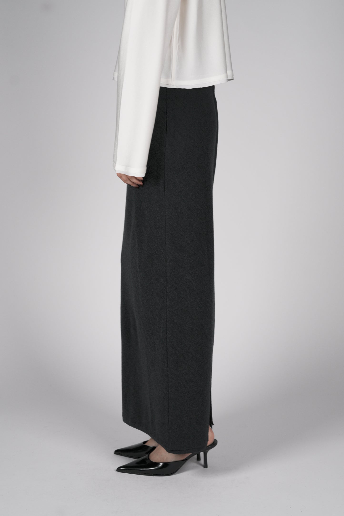 Lupi wool narrow skirt_Gray