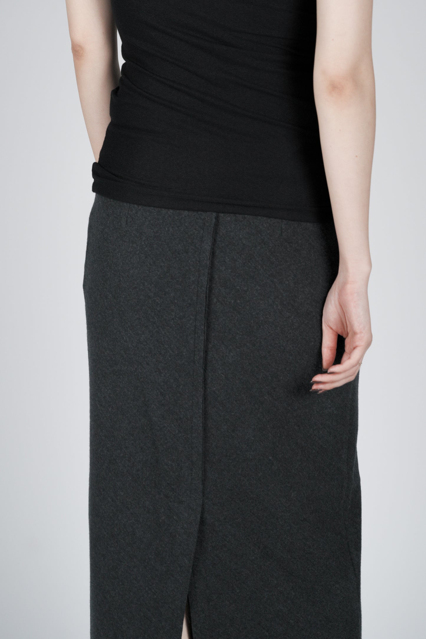 Lupi wool narrow skirt_Gray