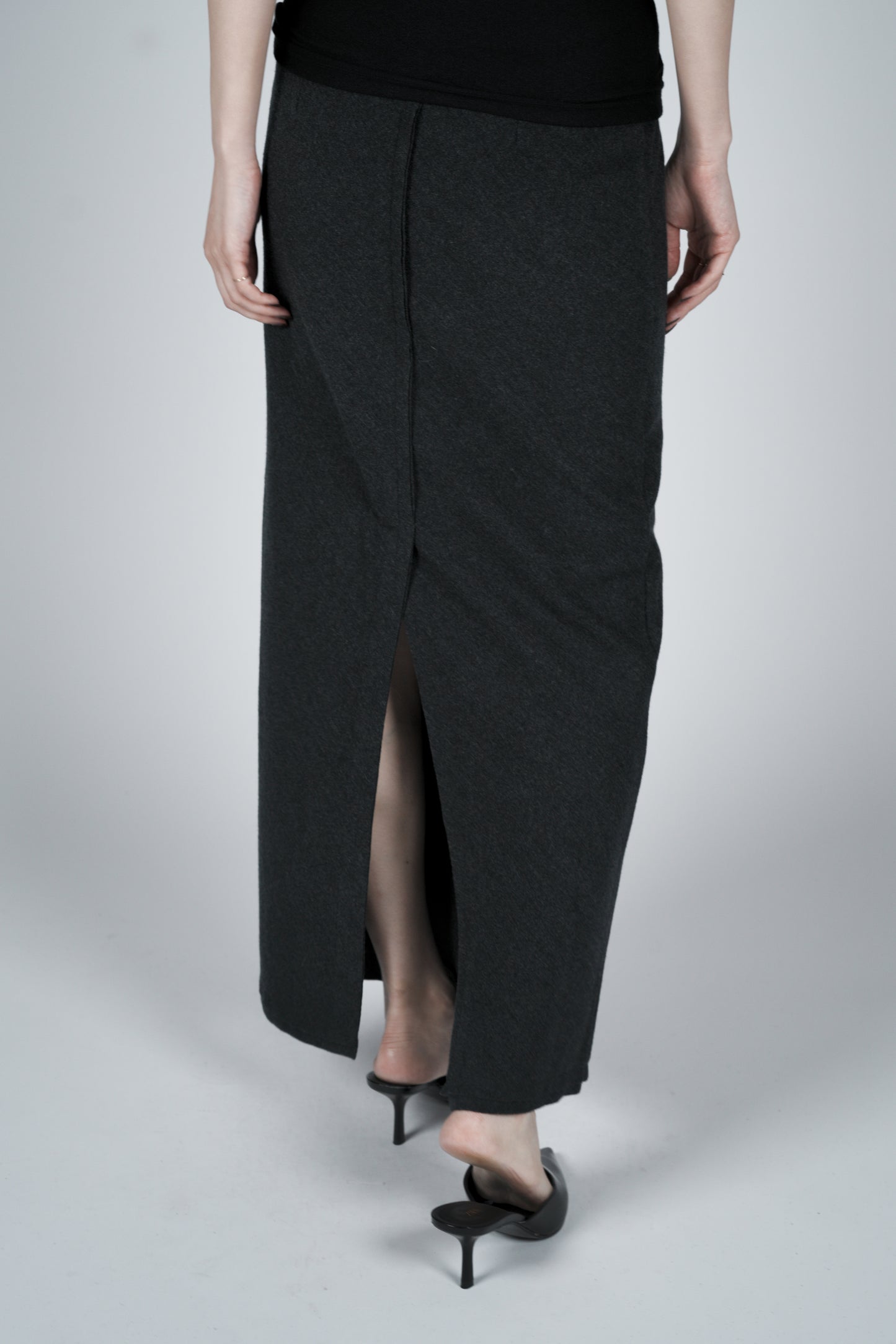 Lupi wool narrow skirt_Gray