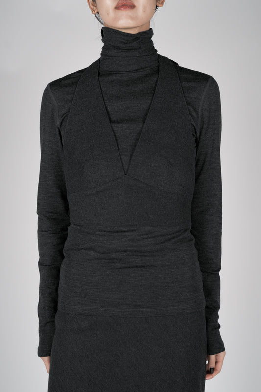 Lupi wool halterneck tops_Gray