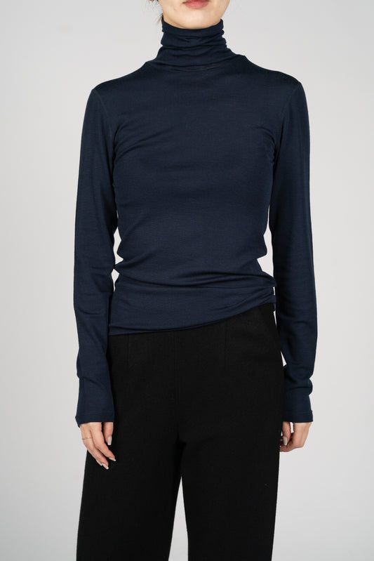 Bootis wool turtleneck tops_Navy