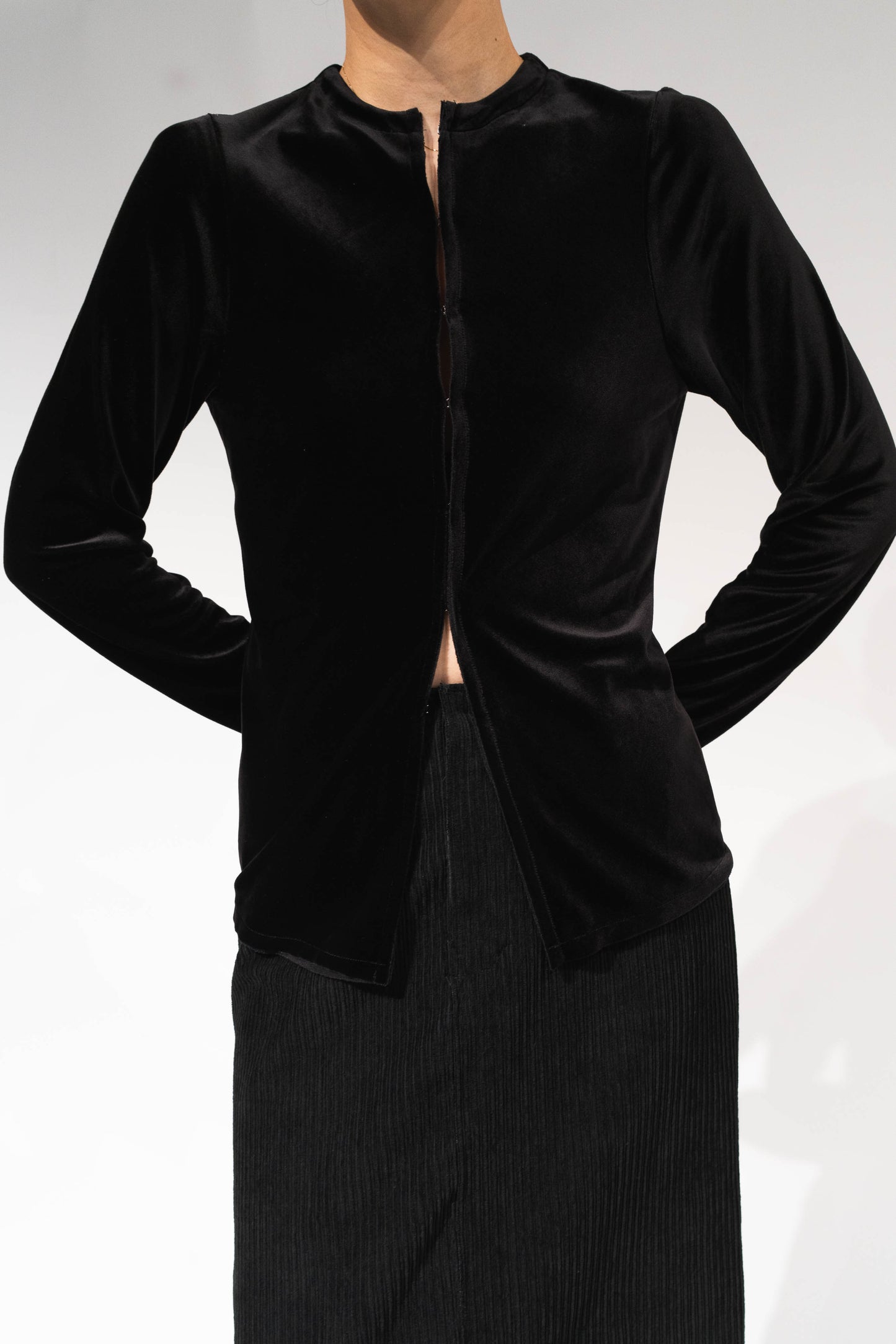 Bcrux velours cardigan_Black