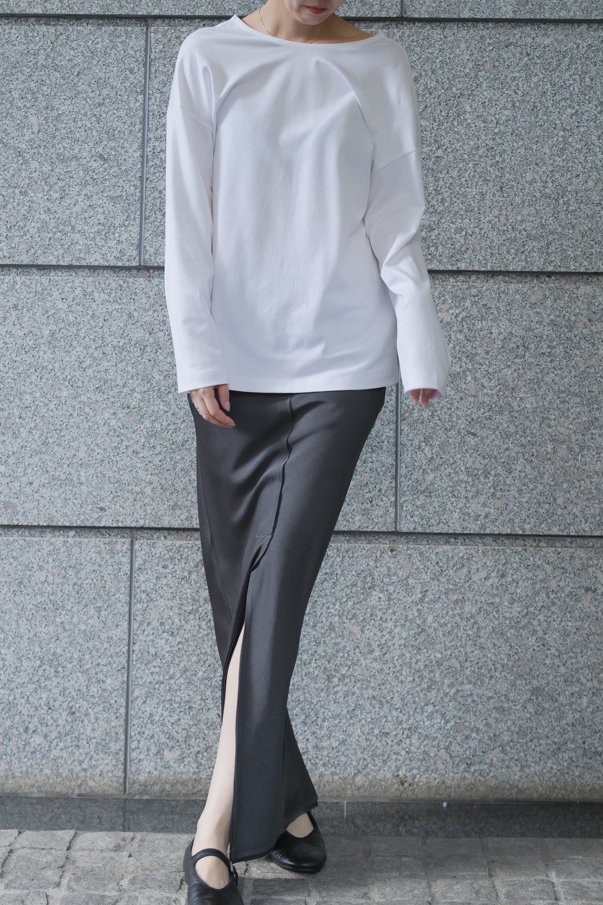Phekda Narrow Skirt_Gray