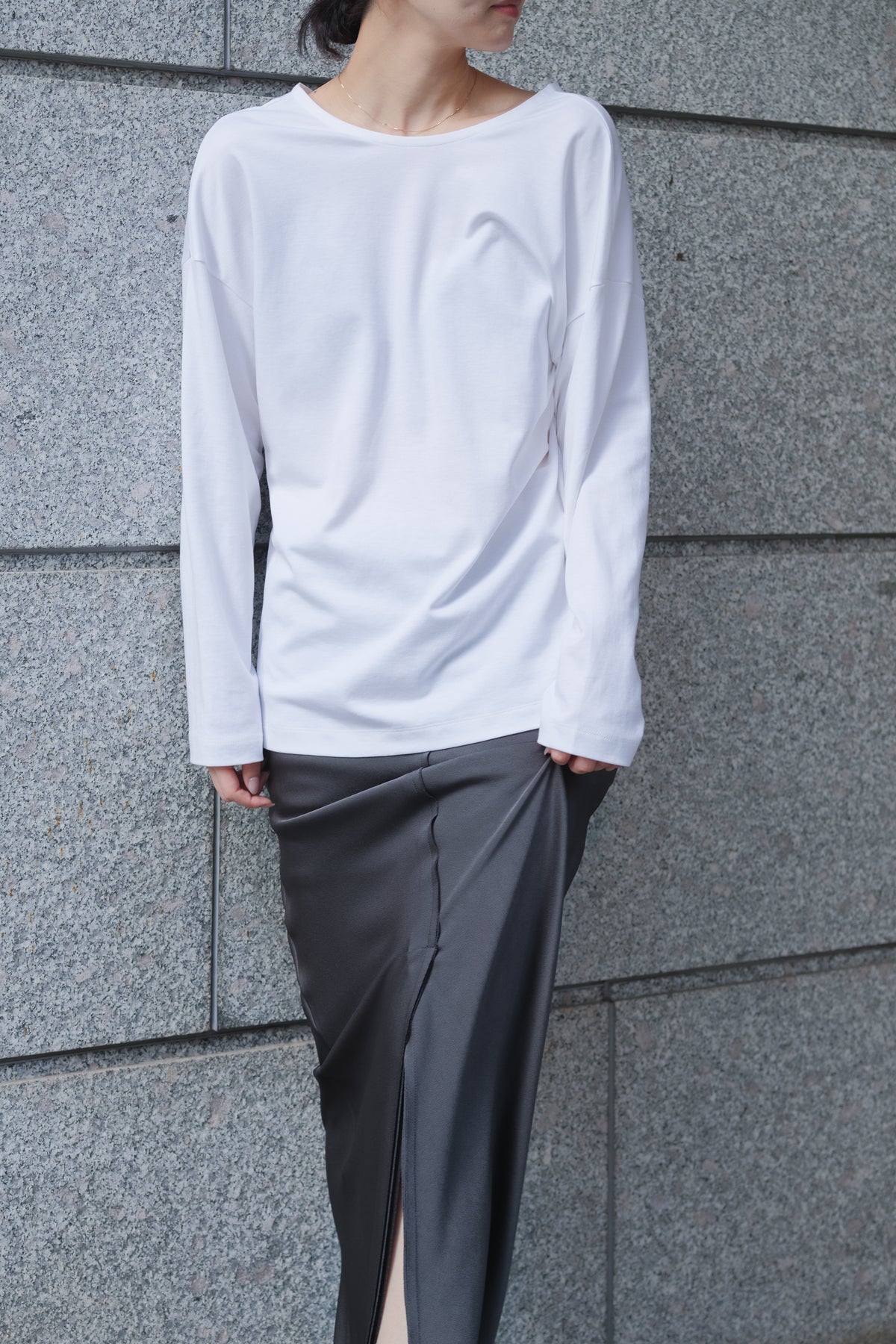 Nekkar 2way L/S tee_white