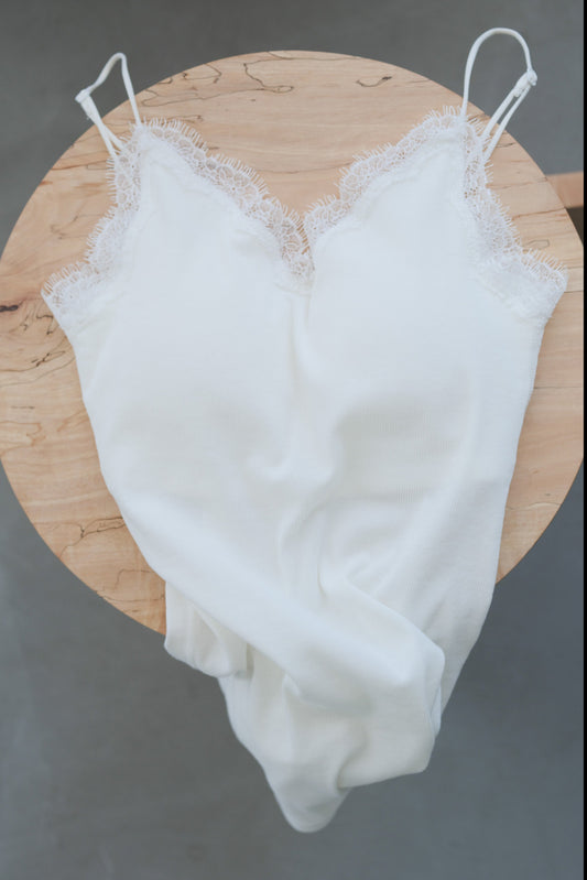Algol Lace Rib Camisole_wihte