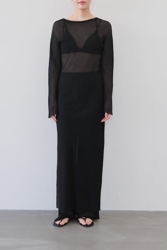 Dubhe Sheer Dress_Black