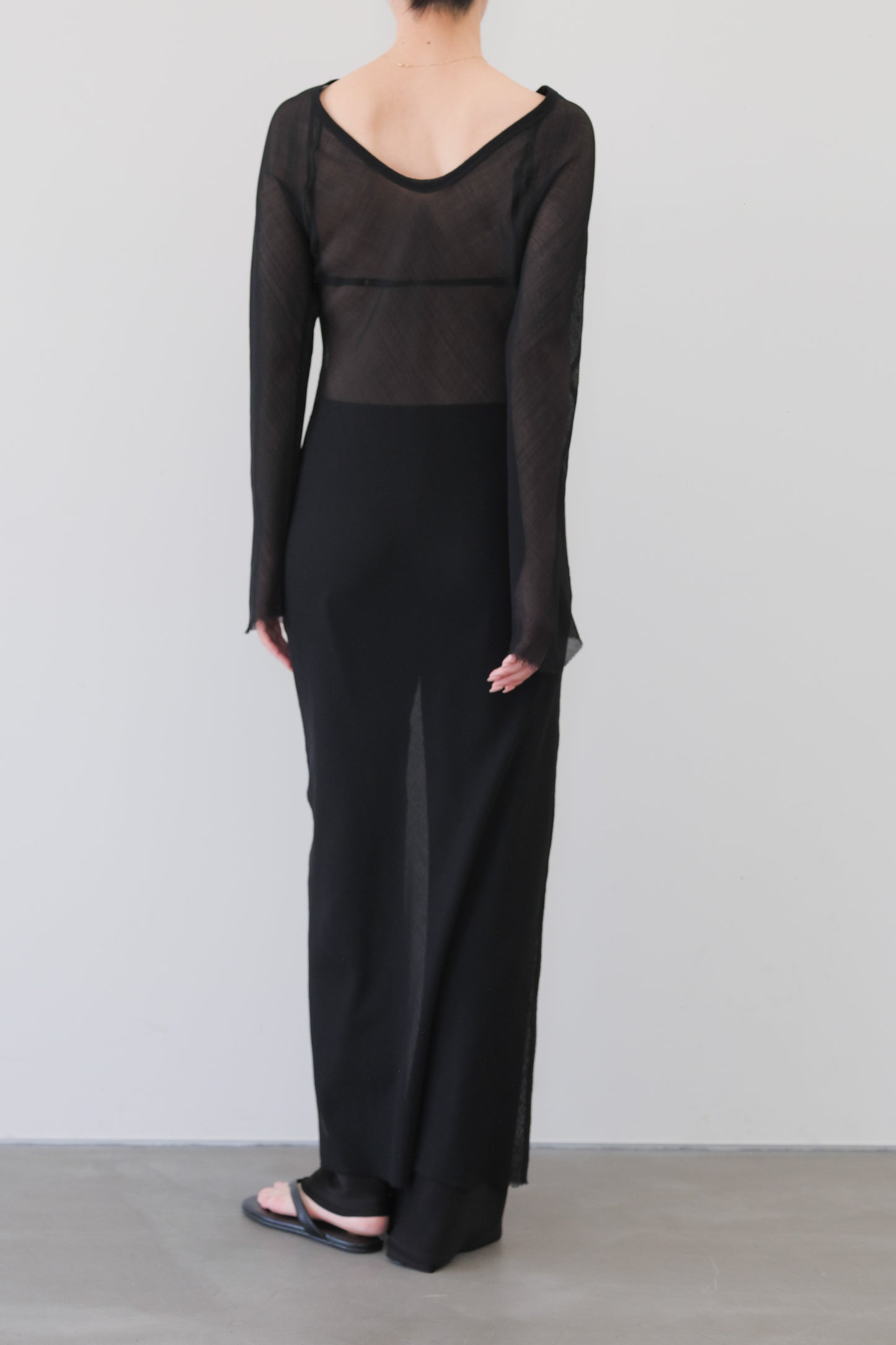 Dubhe Sheer Dress_Black