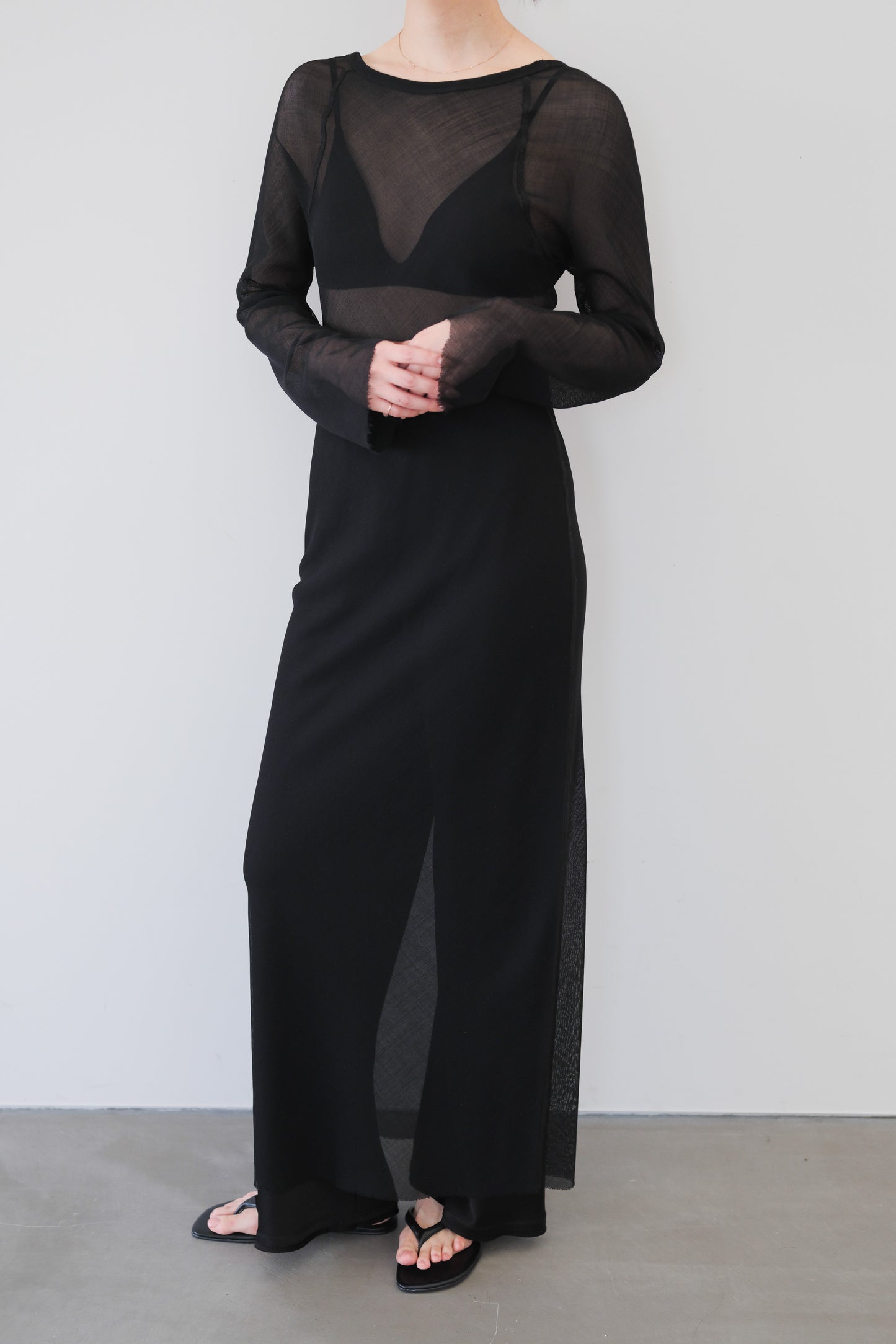 Dubhe Sheer Dress_Black
