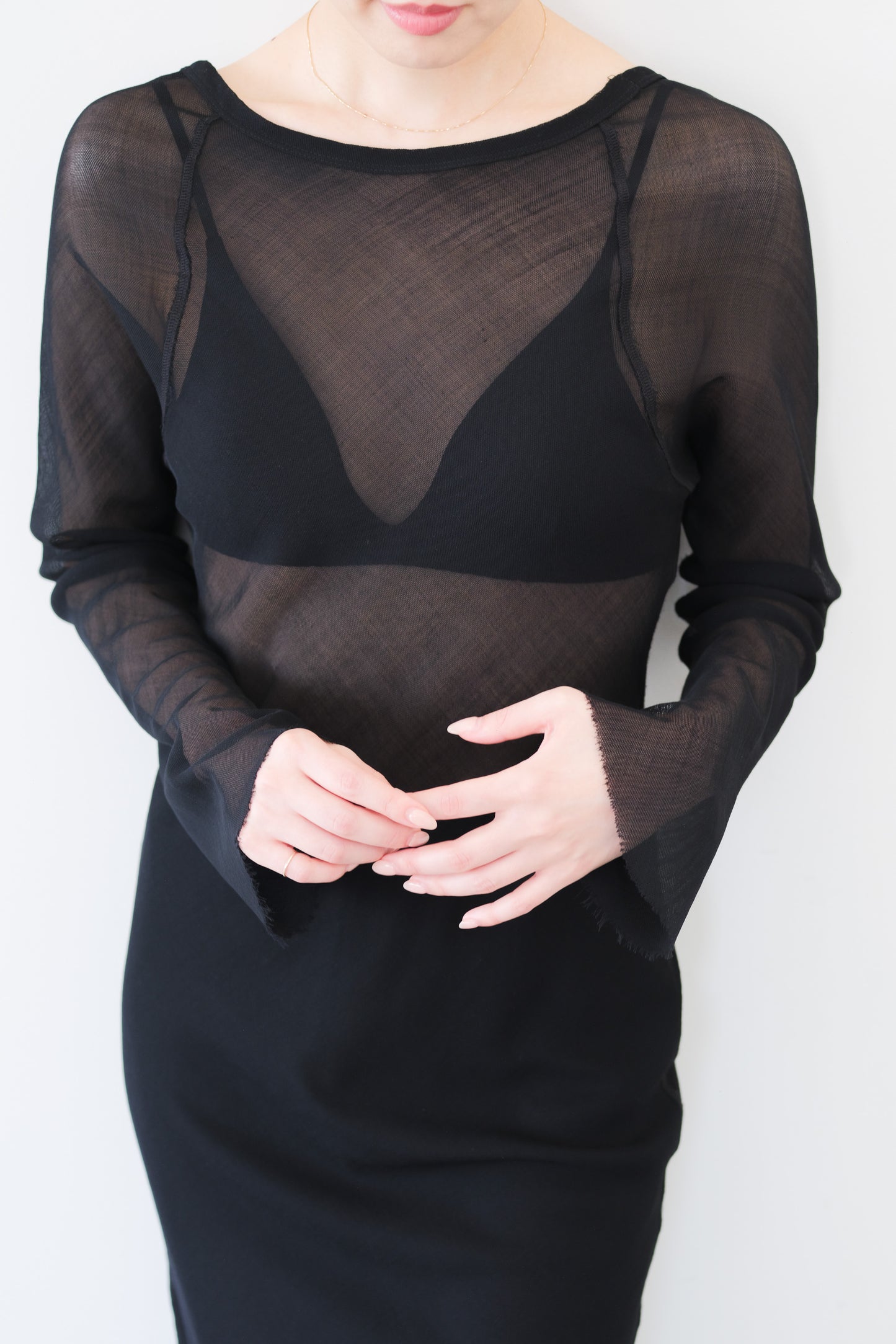 Dubhe Sheer Dress_Black